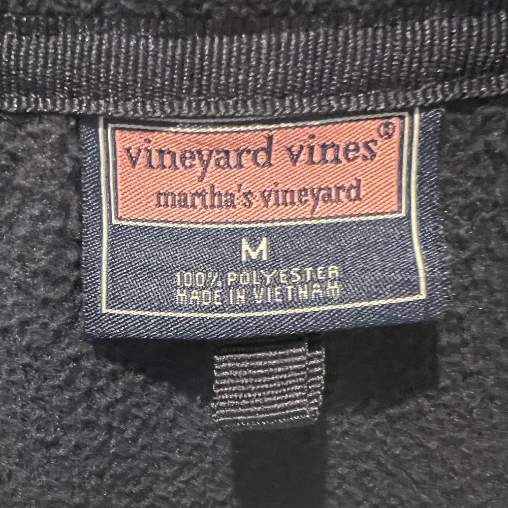 Vineyard Vines Men’s Navy Quarter Zip Fleece Pull Over Size Medium - Picture 5 of 6